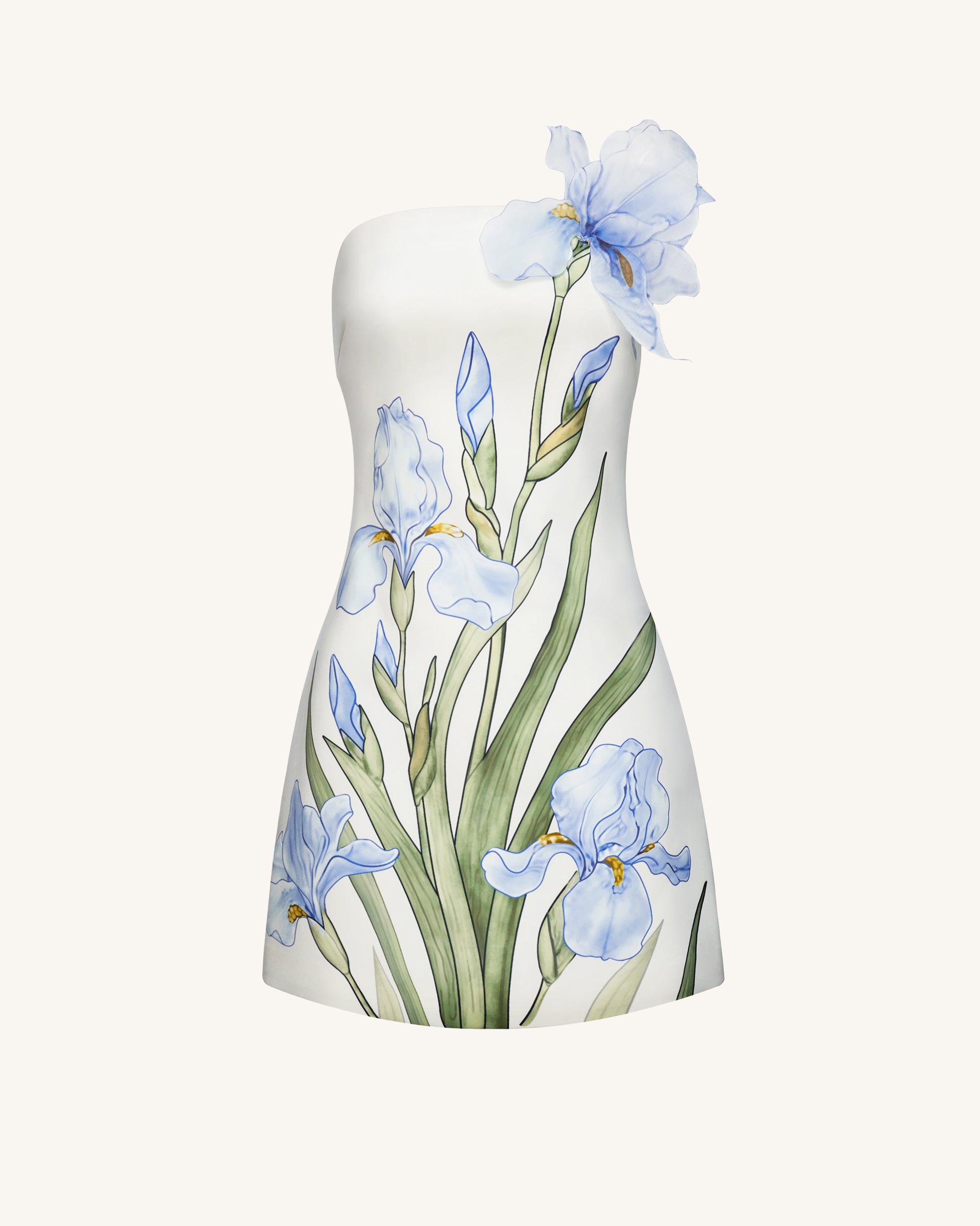 Floral Printed Mini Dress - White - Image 4