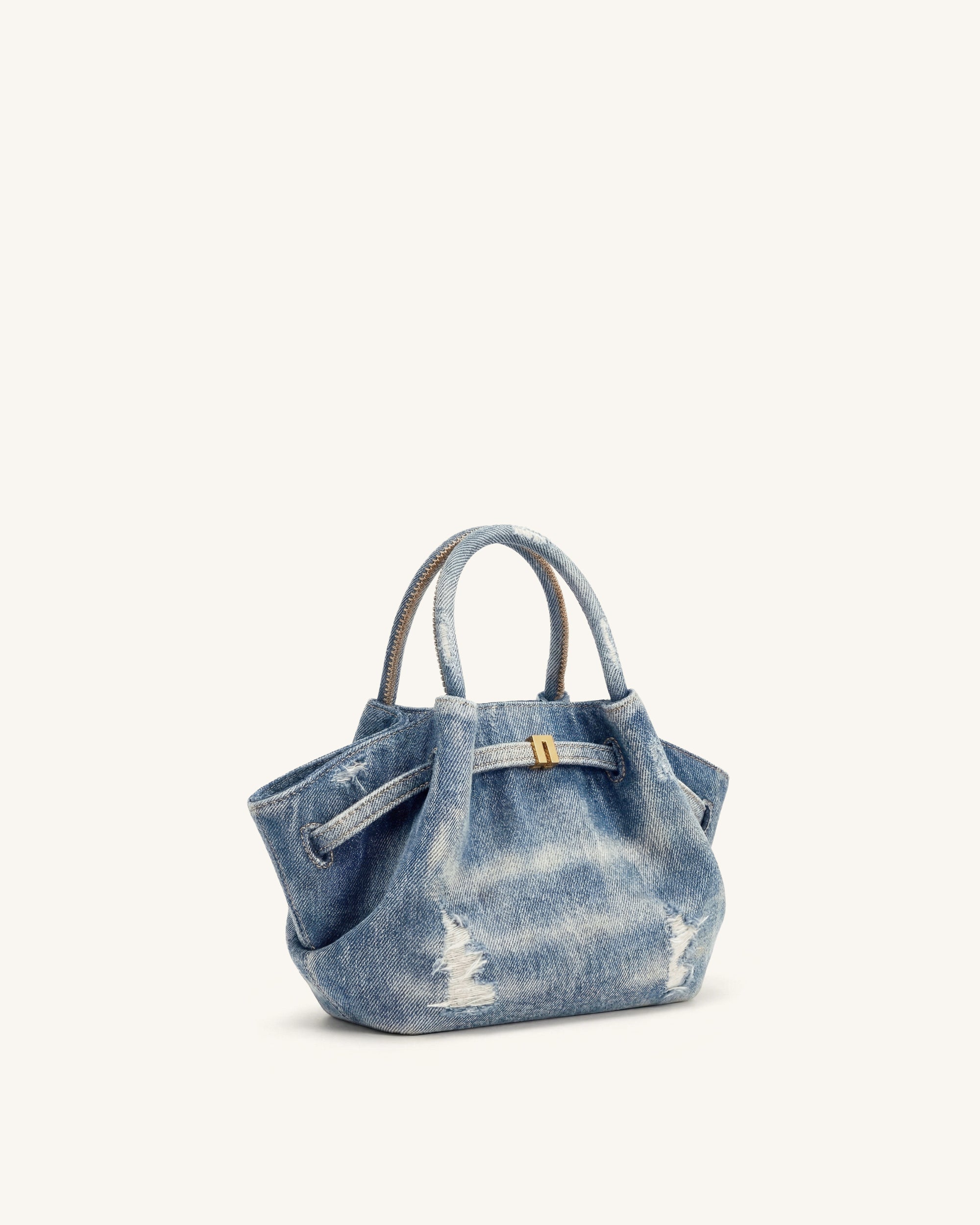 Hana Mini Denim Tote Bag - Blue - Image 2
