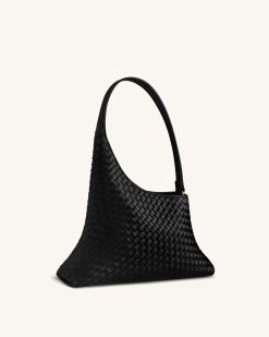 Alternative view of Lyra Woven Shoulder Bag - Black