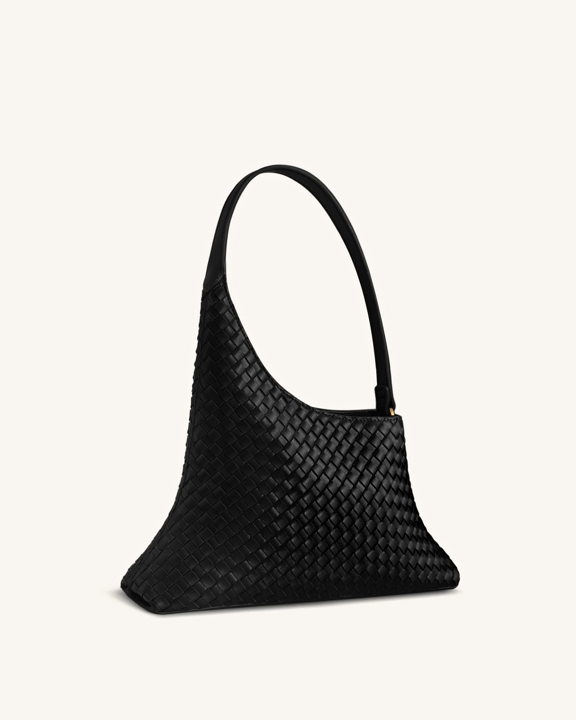 Lyra Woven Shoulder Bag - Black - Image 2