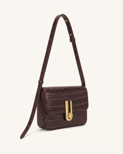 Alternative view of Evania Lock Shoulder Bag - Burgundy Croc