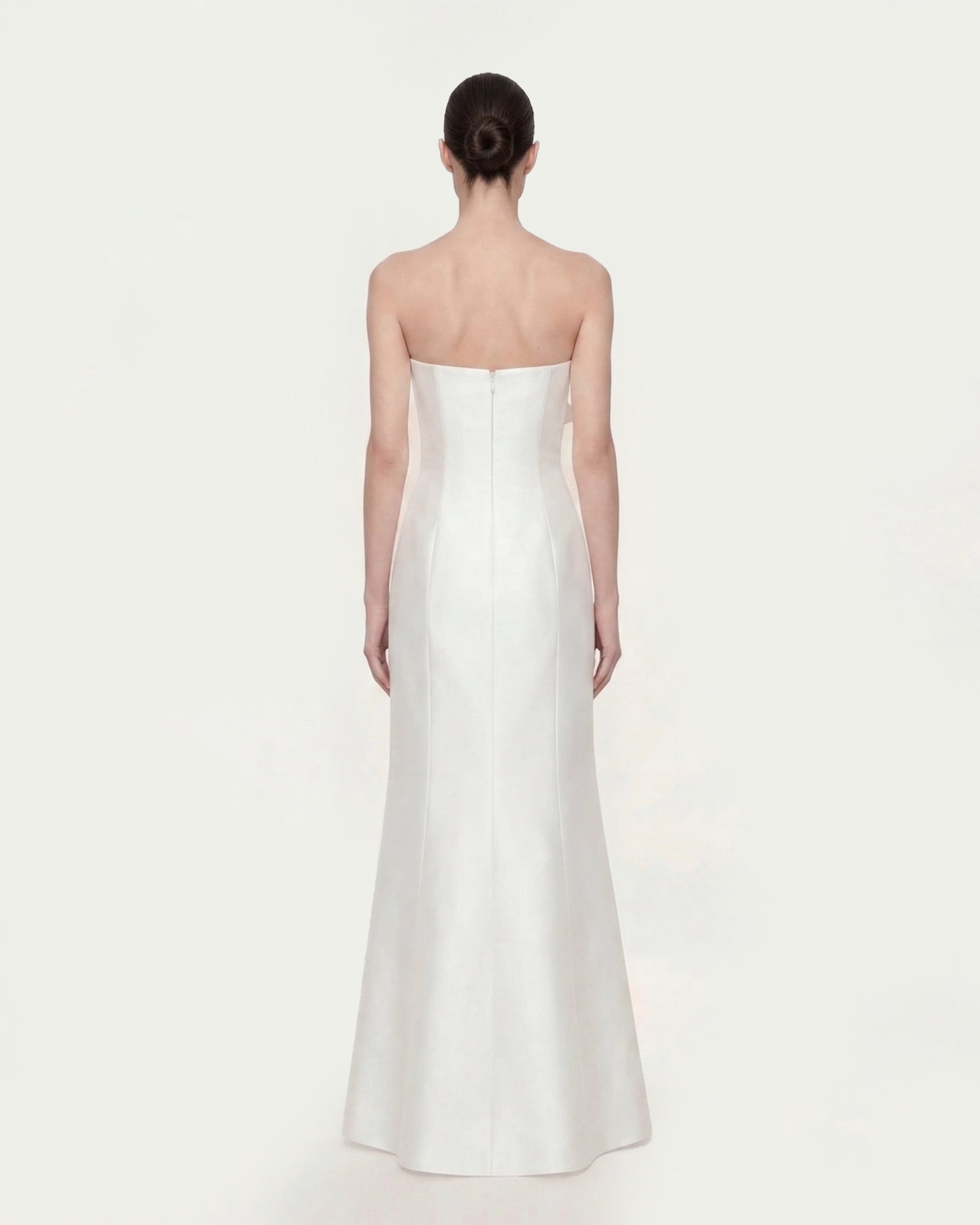 Strapless Floral Polyester Dress - White - Image 2