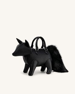 Kai Fox Shaped Top Handle Bag - Black