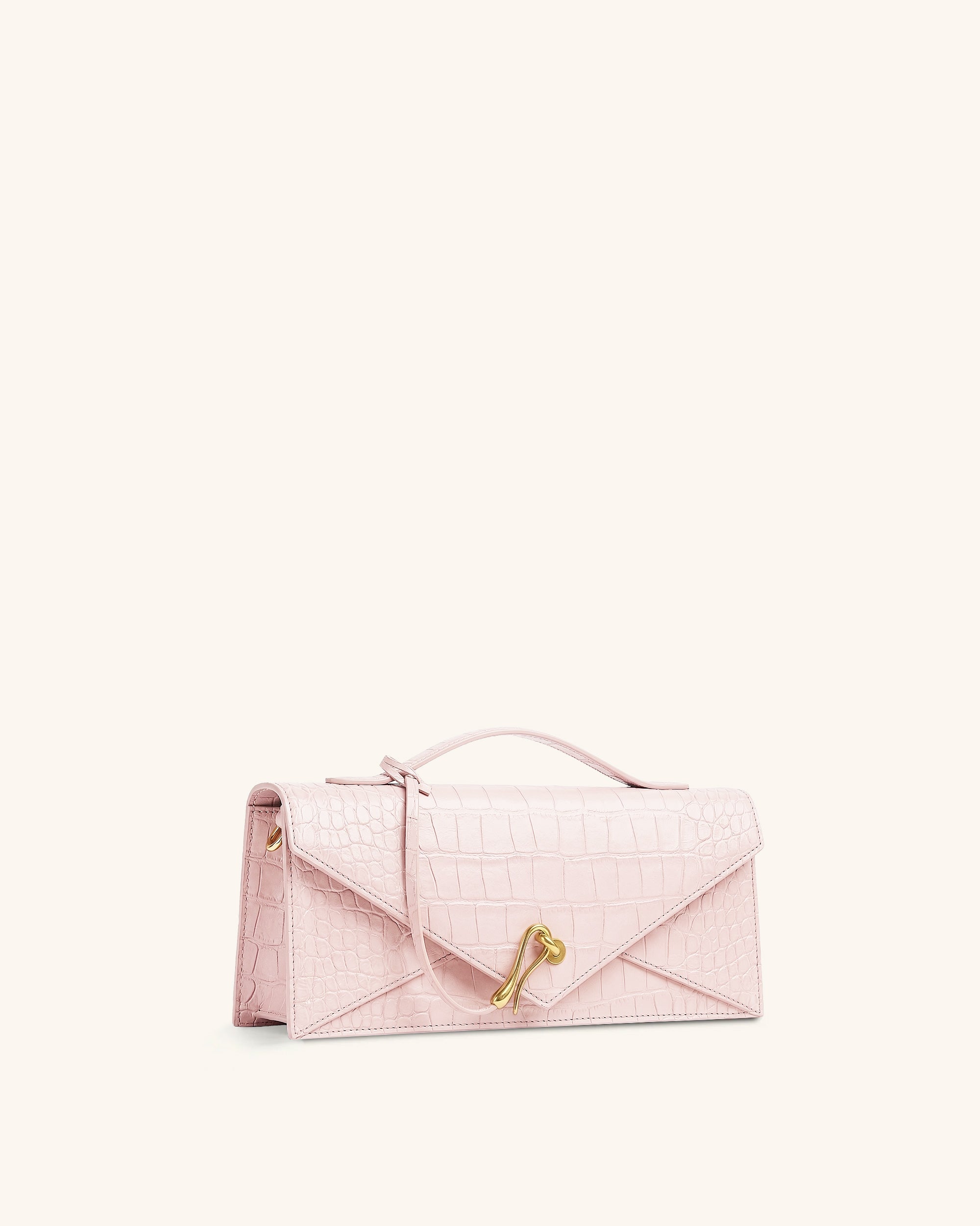 Celeste Envelope Top Handle Bag - Pink Croc - Image 2