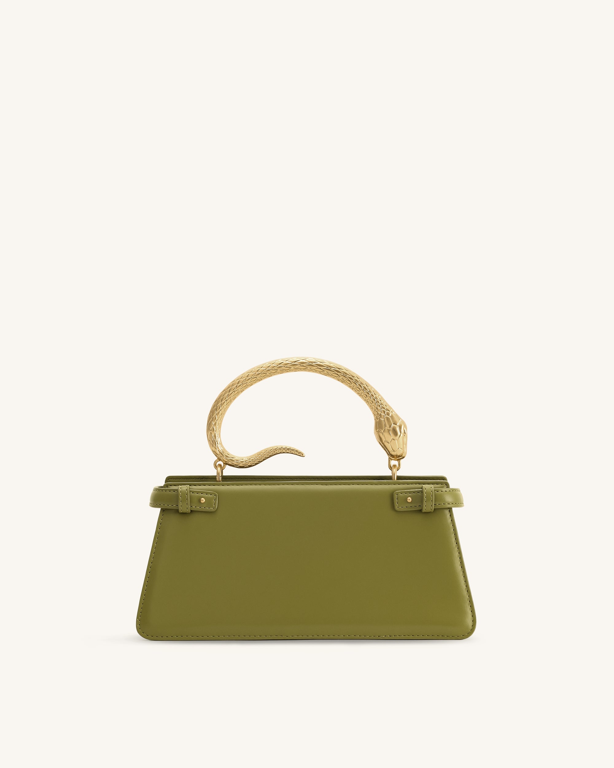 Elena Snake Handle Top Handle Bag - Matcha Green - Image 3
