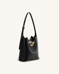 Alternative view of Charlene Double Buckle Hobo Bag - Black