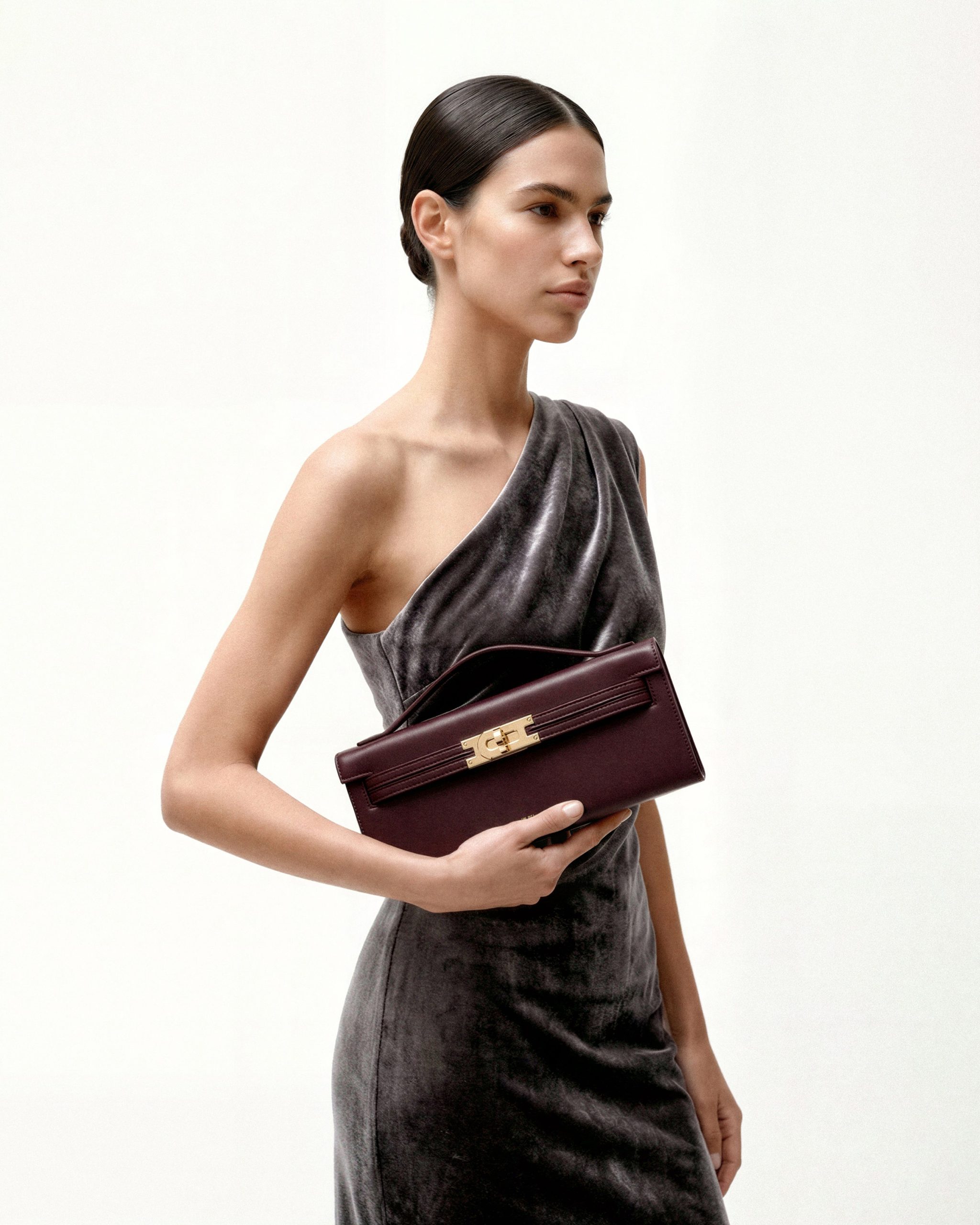 Bria Structured Top Handle Bag - Deep Burgundy - Image 2