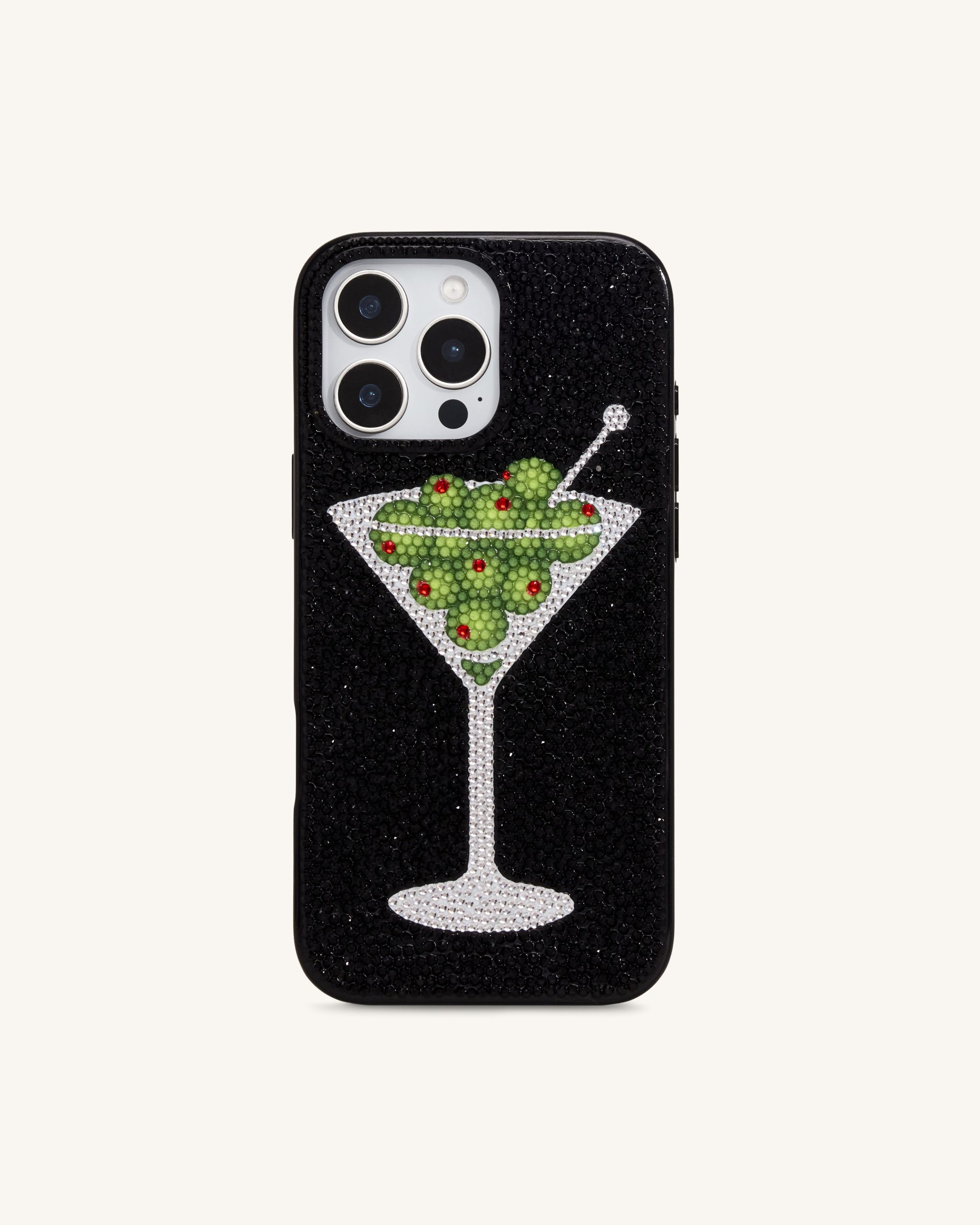 Olive Martini Artificial Crystal Phone Case - Black - Image 2