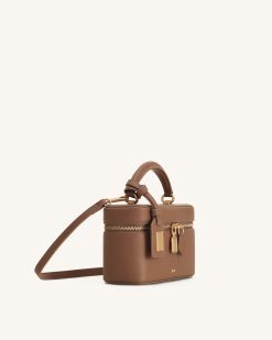 Alternative view of Cleo Box Shape Top Handle Bag - Brown