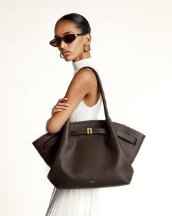 Alternative view of Hana Large Tote Bag - Dark Brown