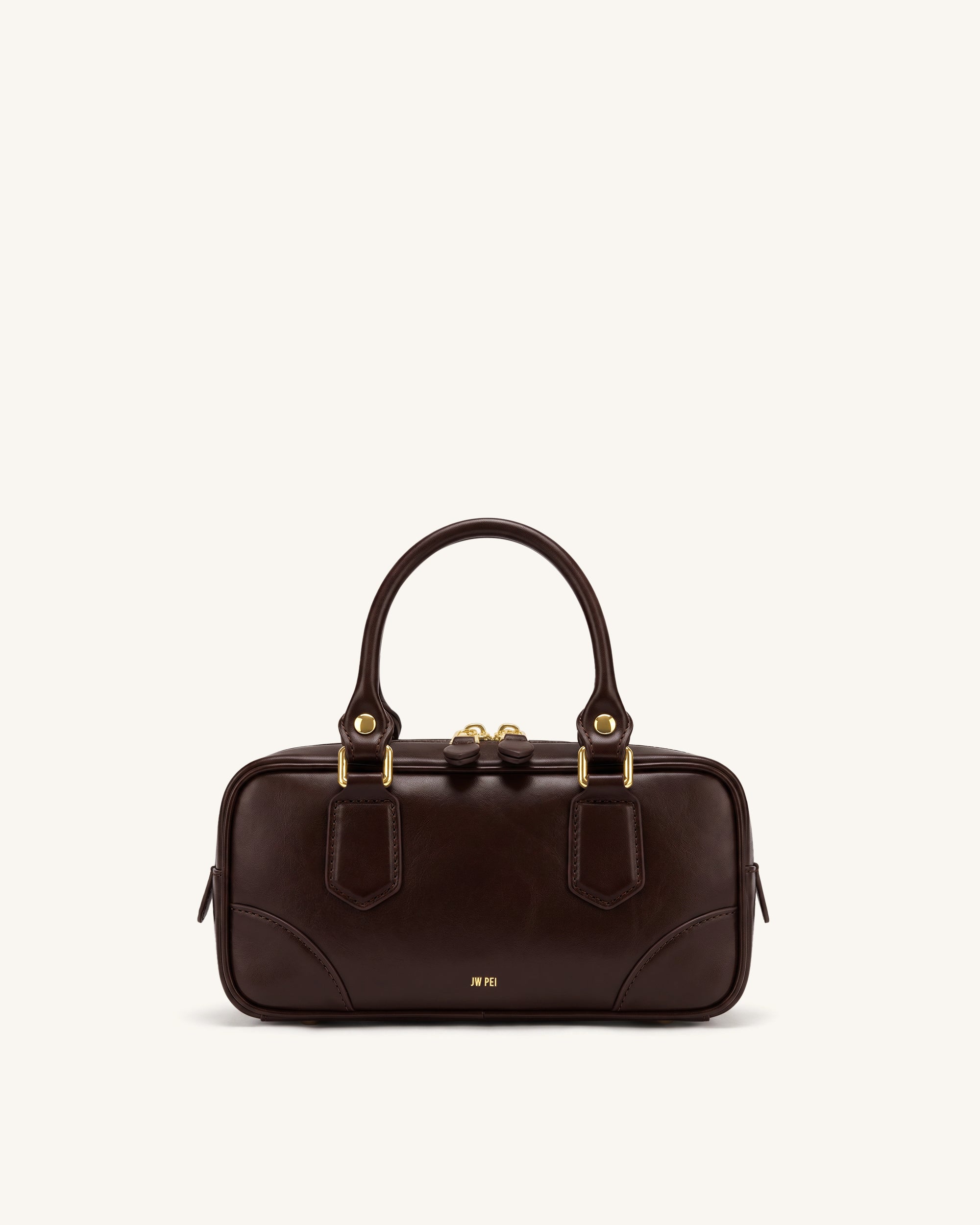 Odette Boston Top Handle Bag - Dark Brown