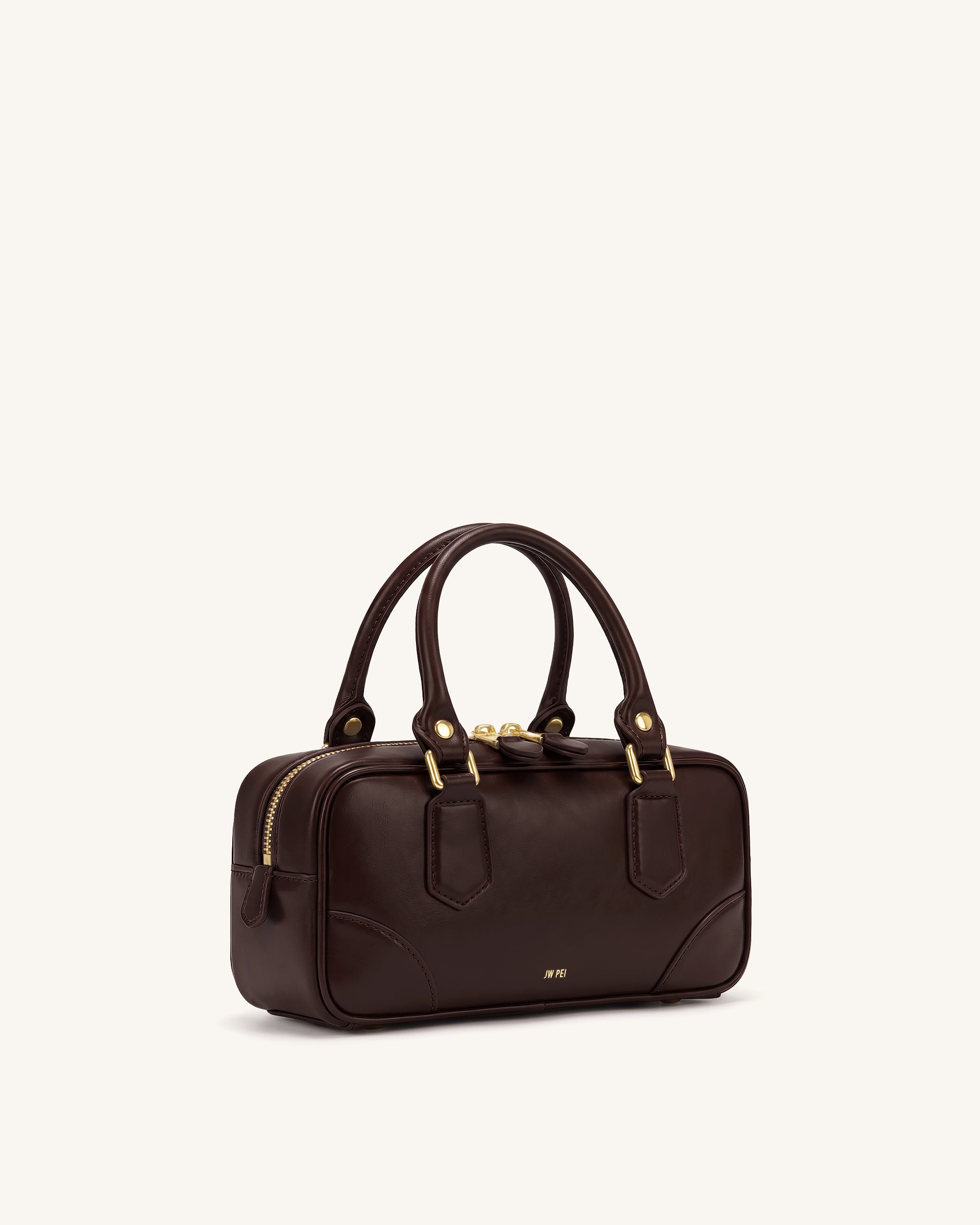 Odette Boston Top Handle Bag - Dark Brown - Image 2