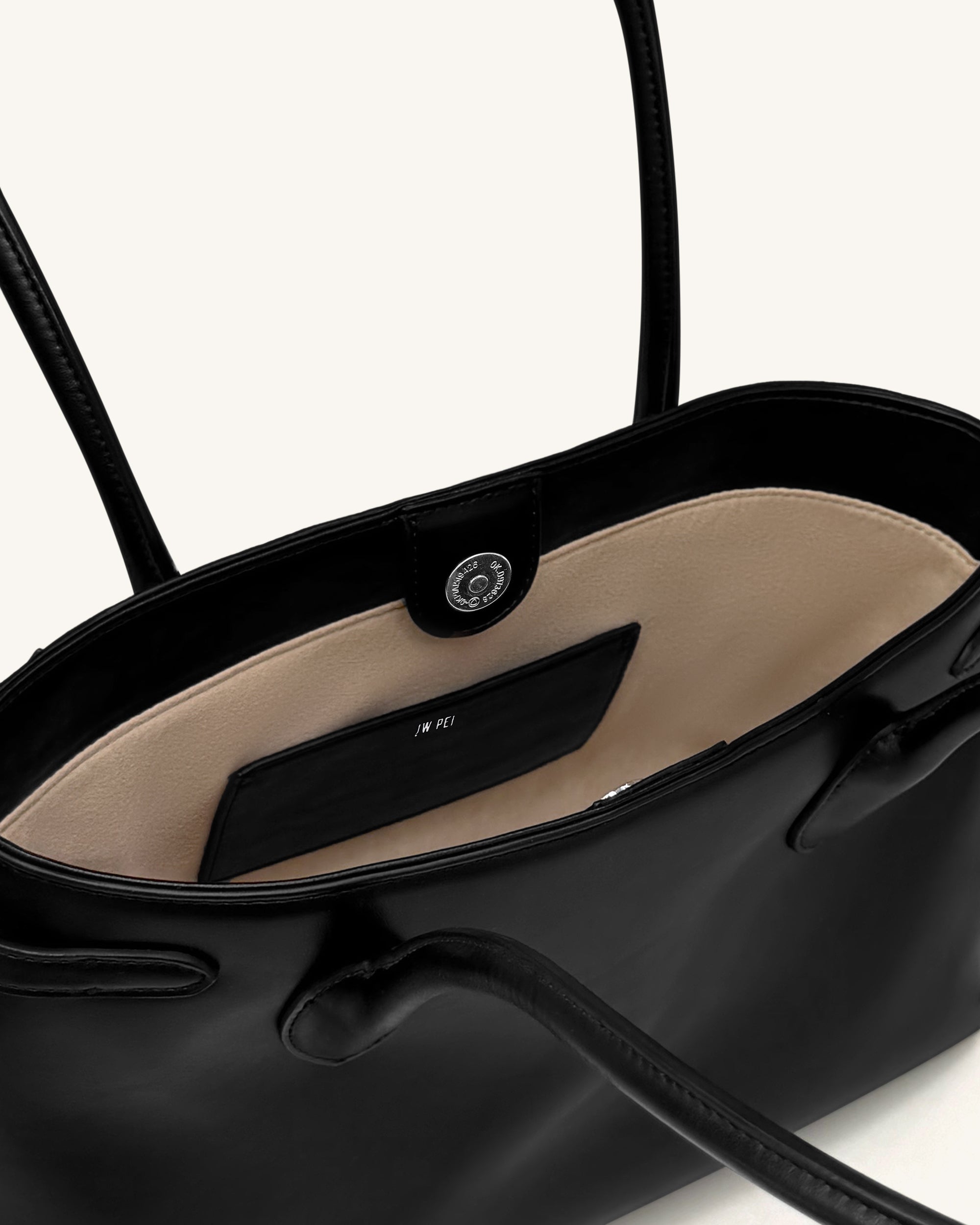 Camille Buckle Strap Tote Bag - Black - Image 4