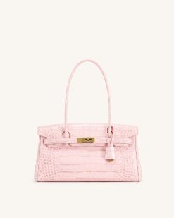 Yara Shoulder Bag - Sakura Pink Croc
