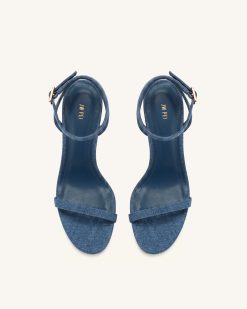 Alternative view of Alivia Gold Metal Heel Sandals - Denim Blue