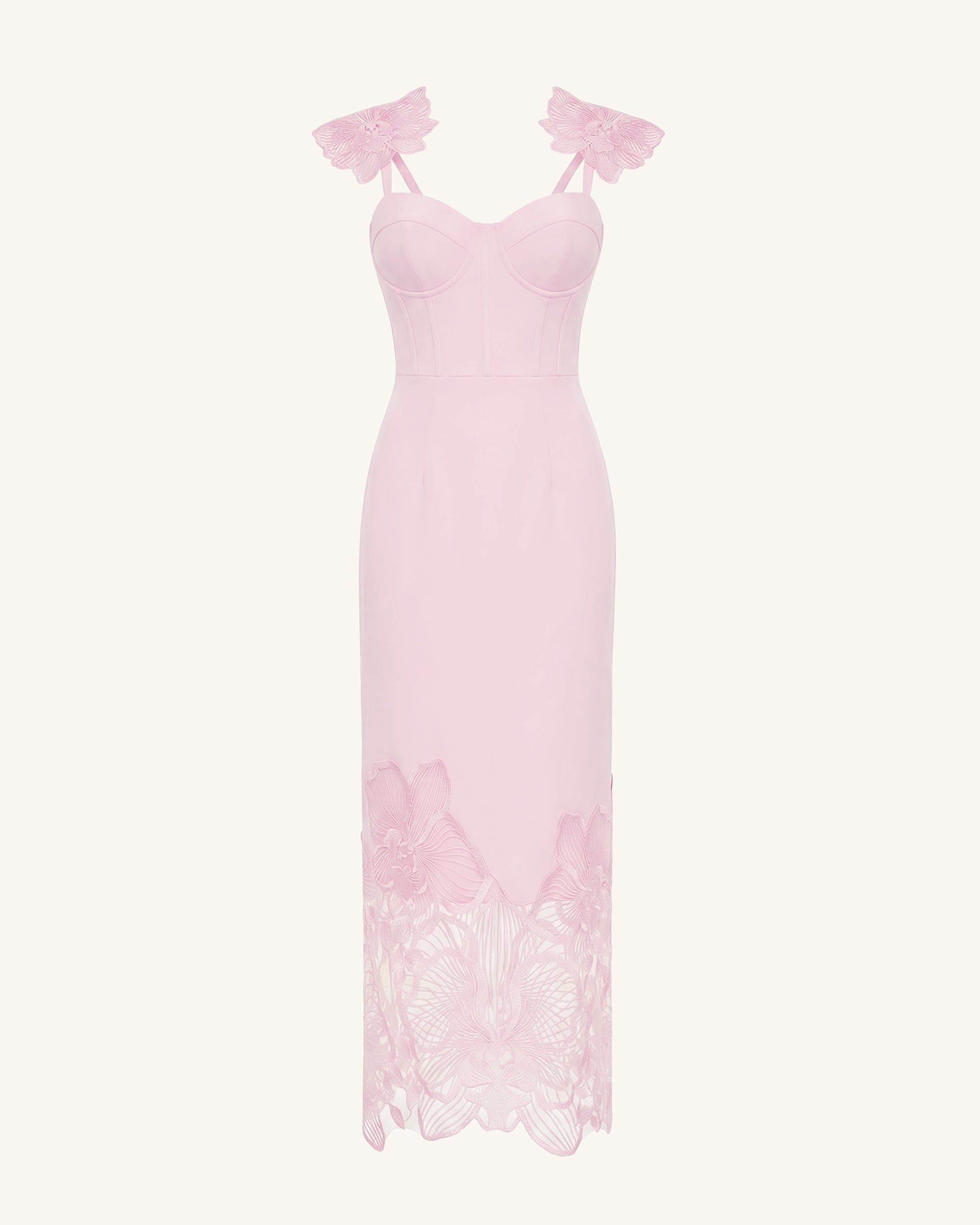 Orchid Embroidered Corset Dress - Dusty Rose - Image 3