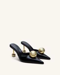 Alternative view of Sofia Sphere Heel Mules - Black