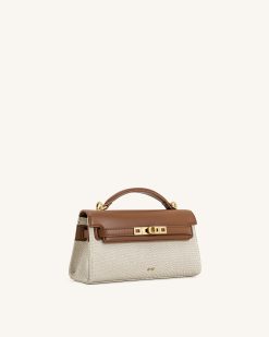 Alternative view of Noor Top Handle Bag - Brown Canvas