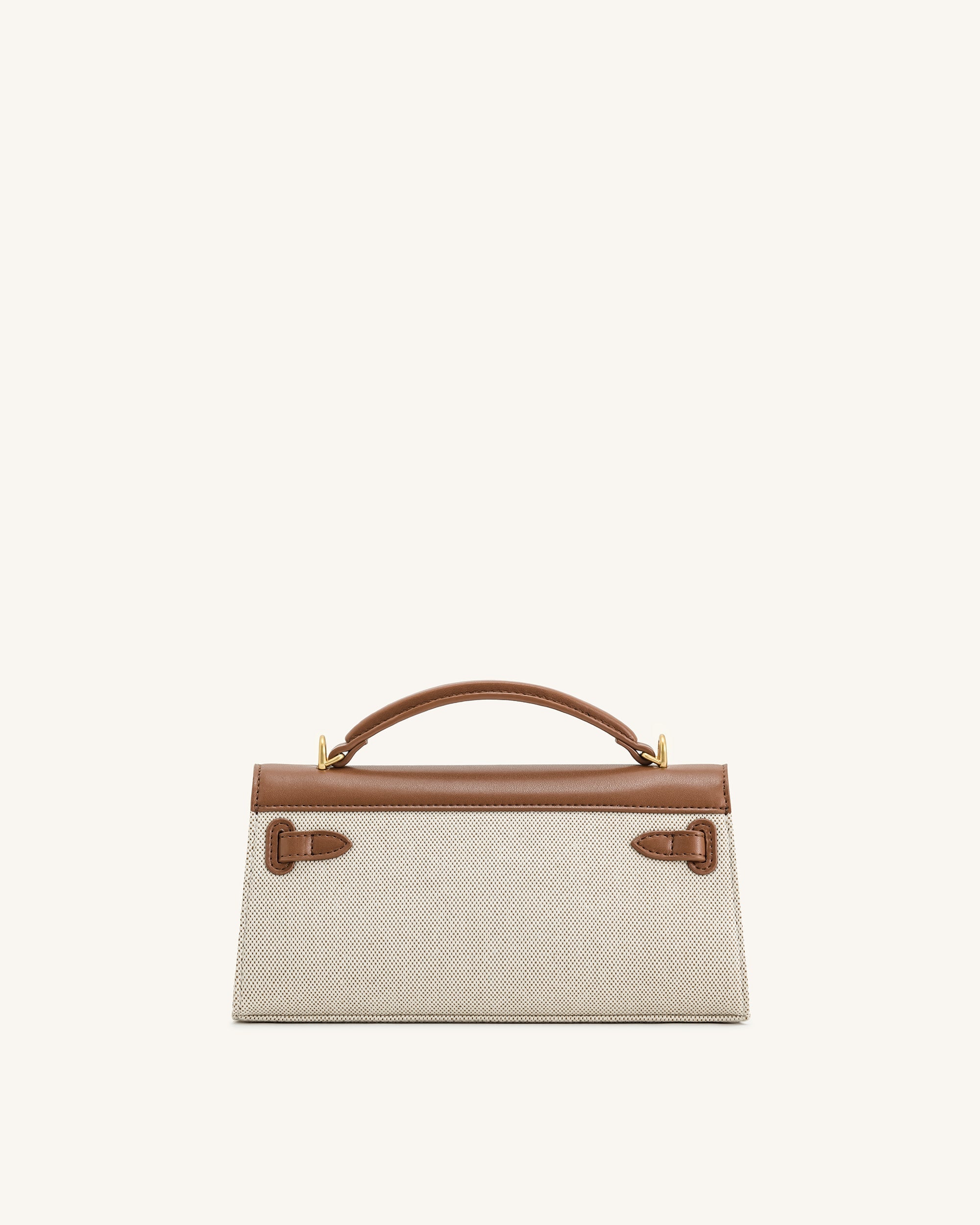 Noor Top Handle Bag - Brown Canvas - Image 3