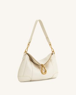 Alternative view of Jayla Metal Pendant Embellished Shoulder Bag - White