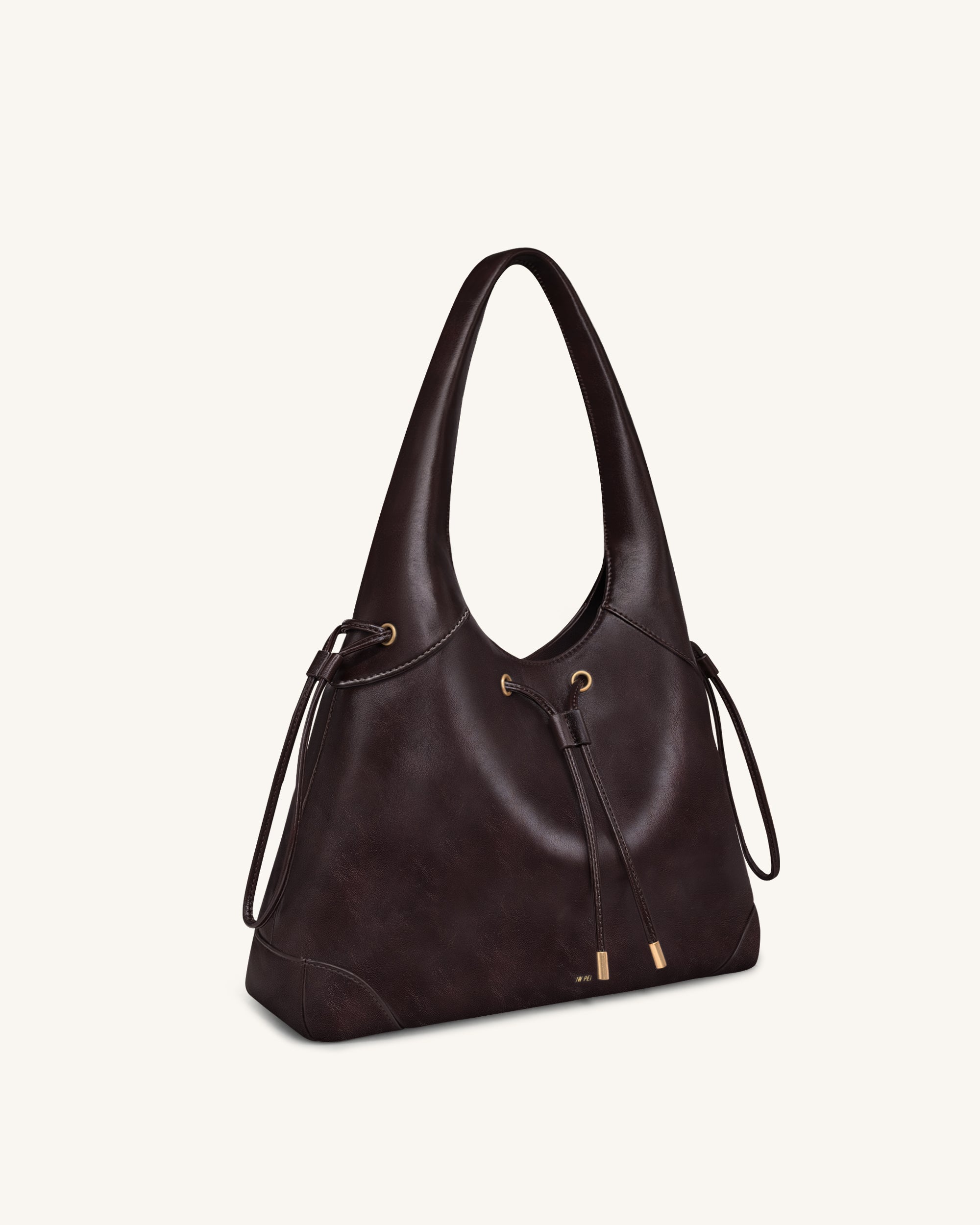 Celandra Drawstring Hobo Bag - Dark Brown - Image 2