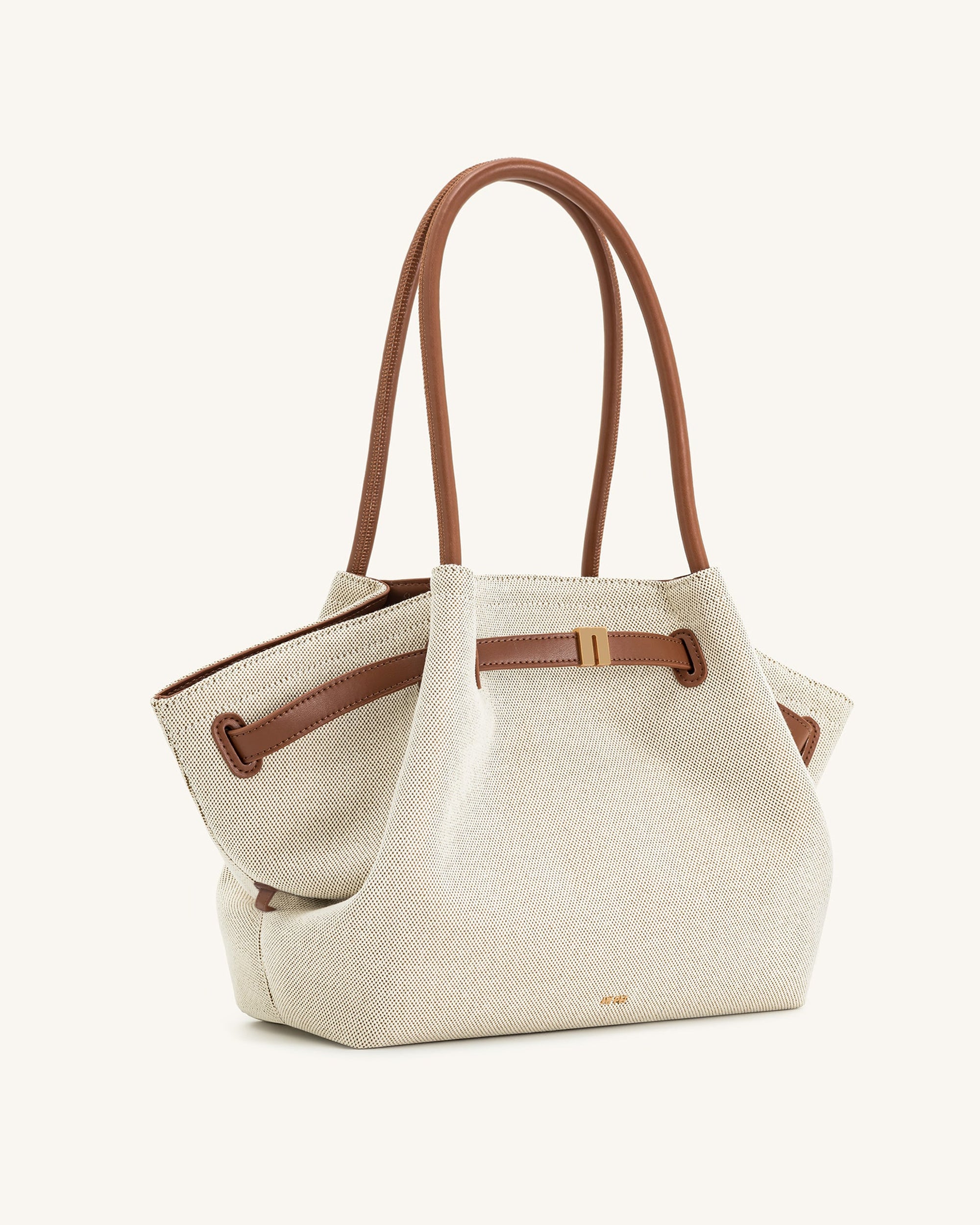 Hana Large Tote Bag - Brown Canvas - Image 2