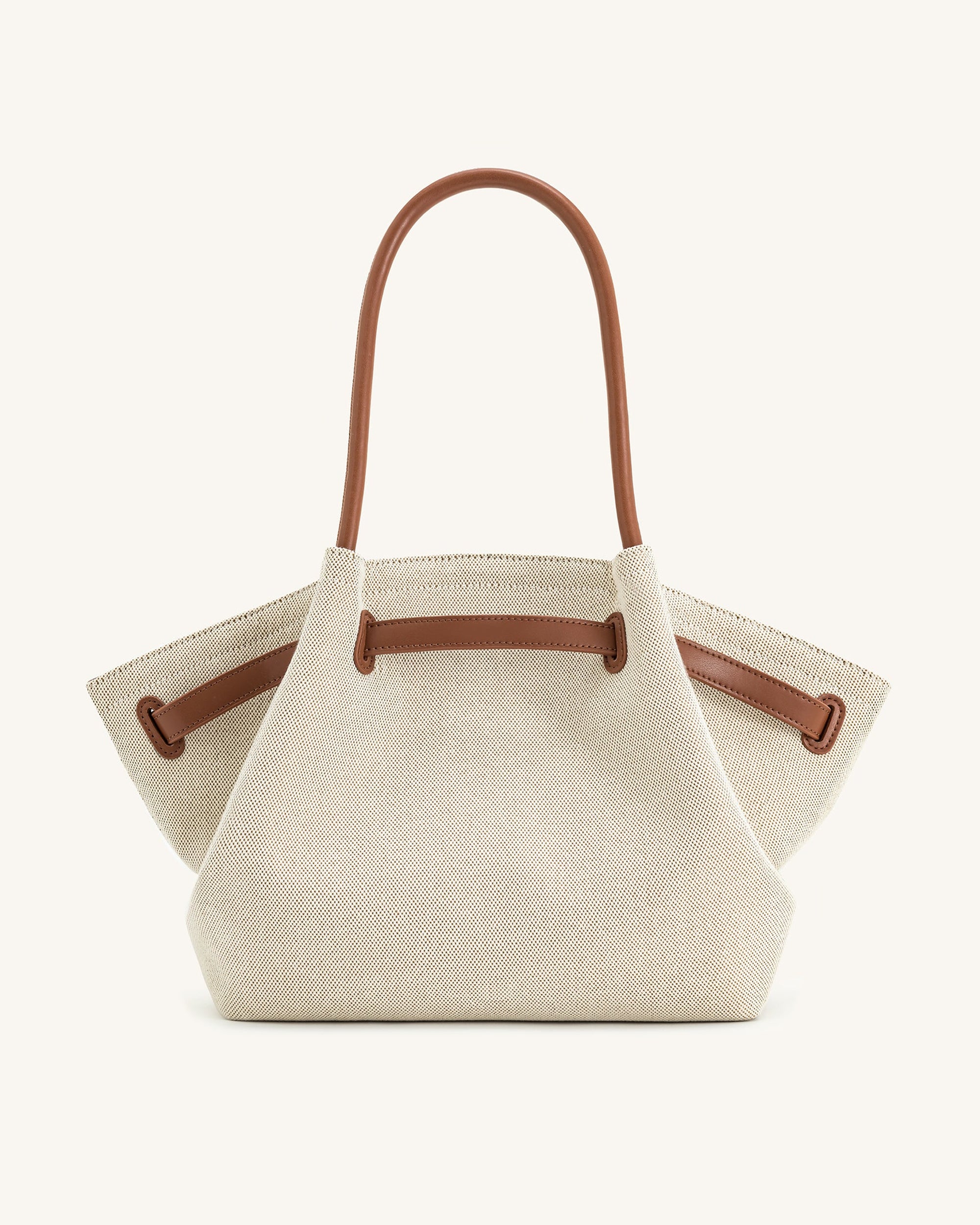 Hana Large Tote Bag - Brown Canvas - Image 3
