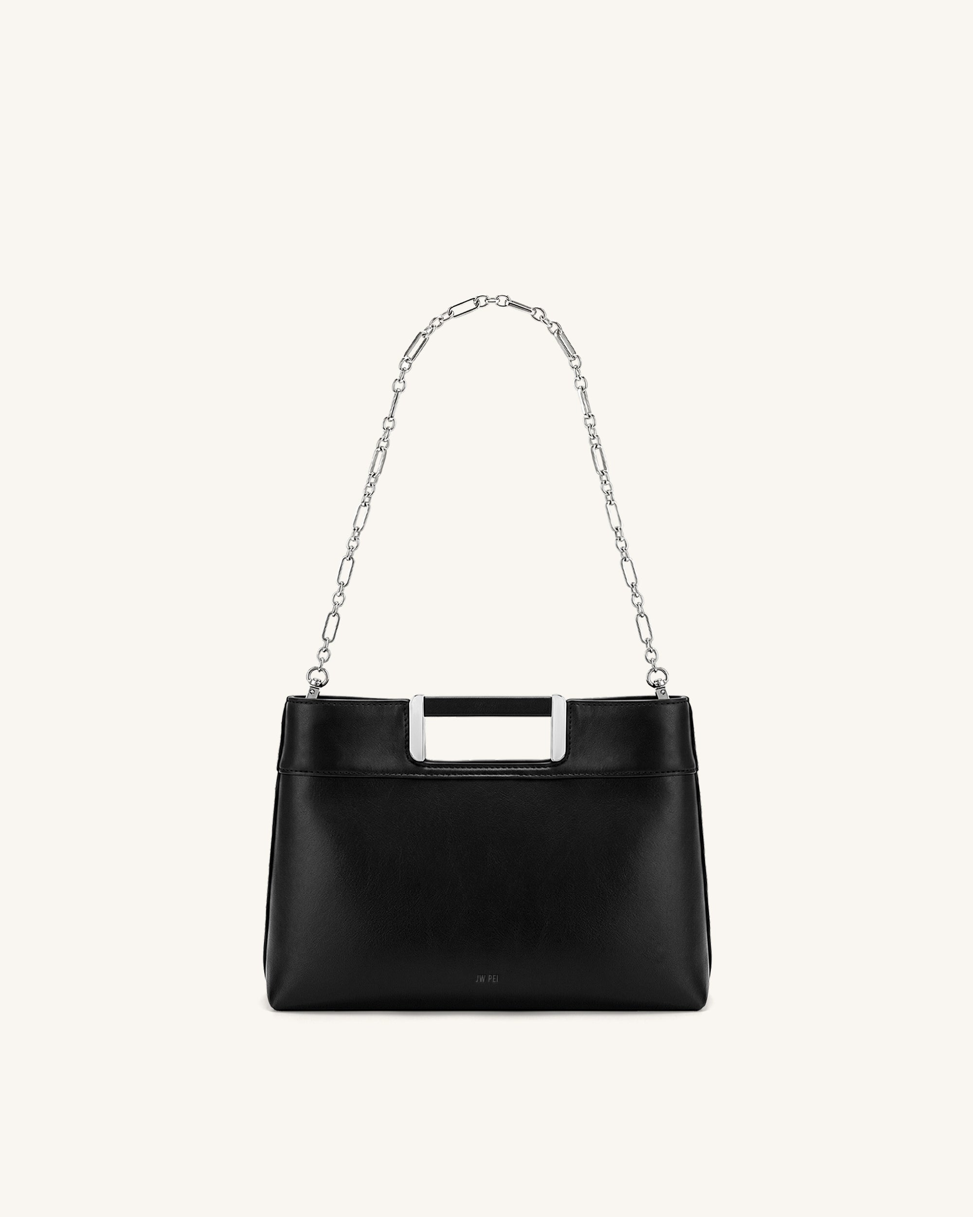 Elodie Chain Handle Top Handle Bag - Black
