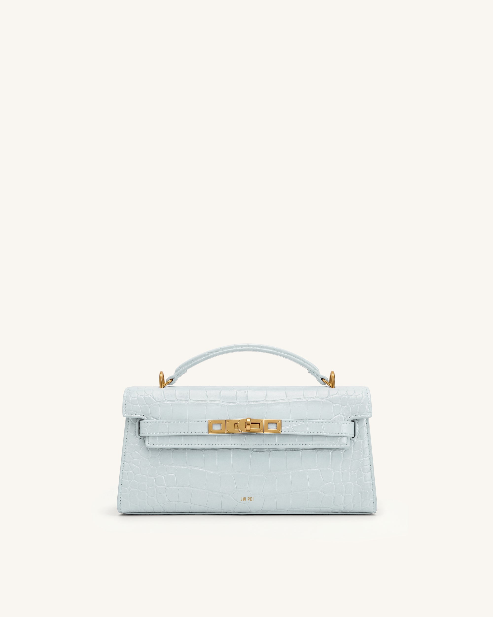 Noor Top Handle Bag - Blue Croc