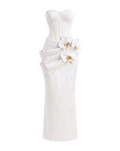 Alternative view of Orchid Embellished Corset Maxi Dress - White