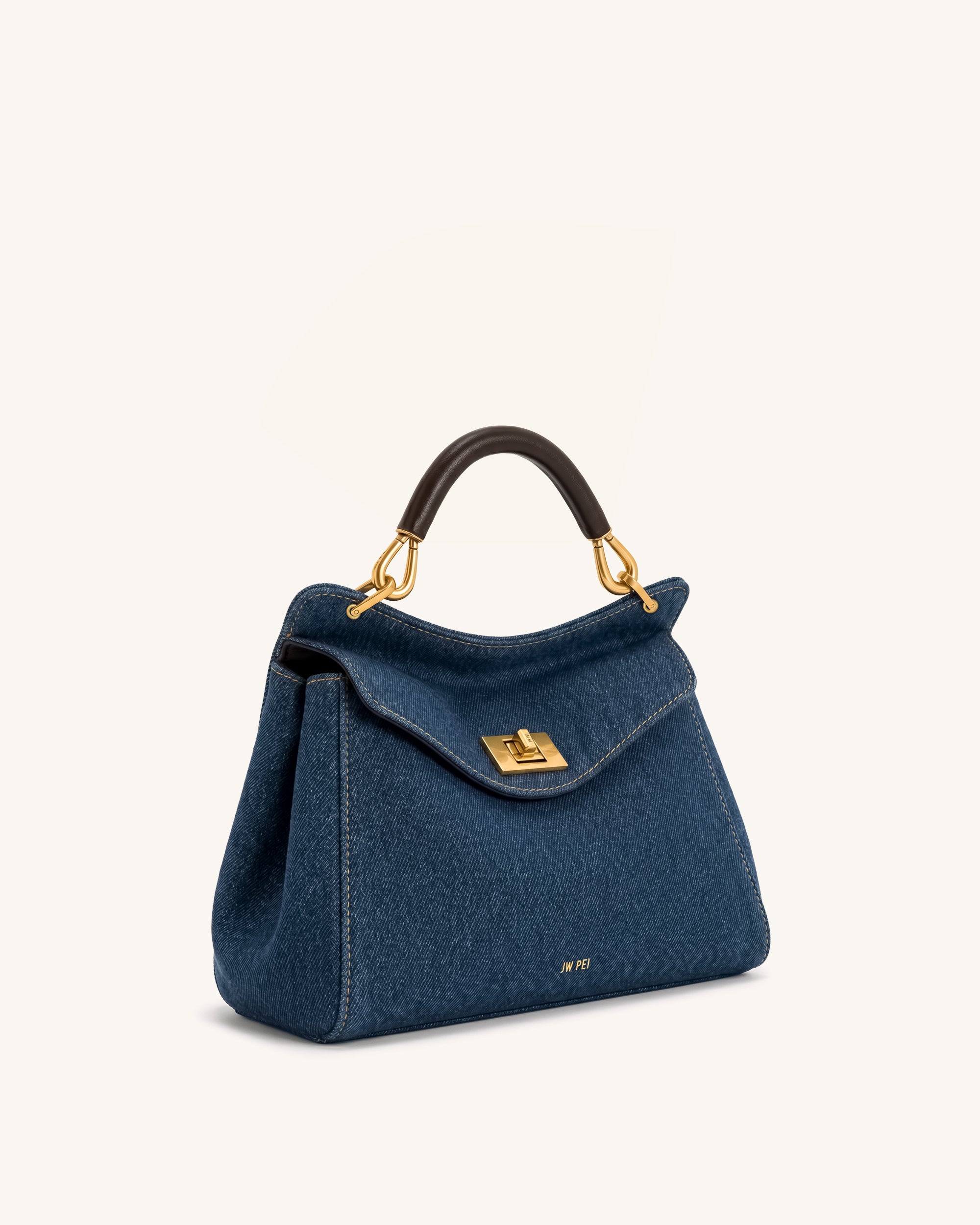 Lucia Classic Handbag - Blue Denim - Image 2