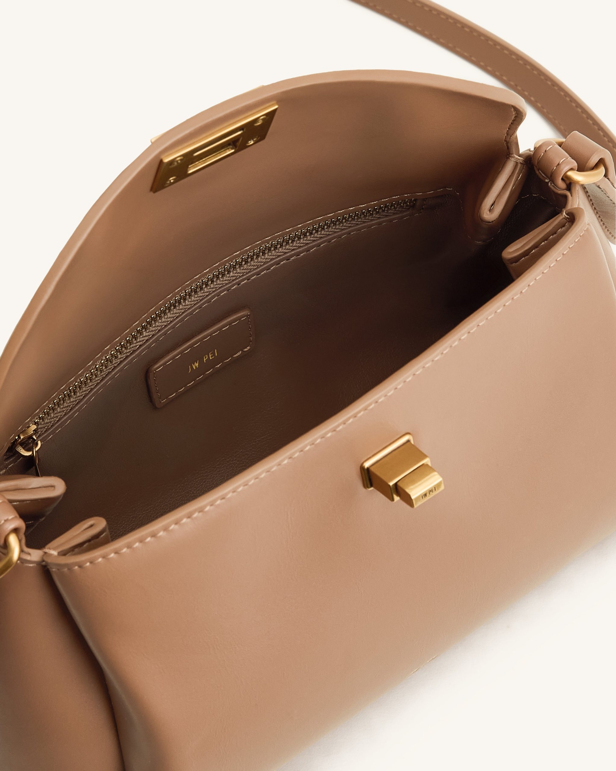 Greta Twist-Lock Crossbody Bag - Brown - Image 4