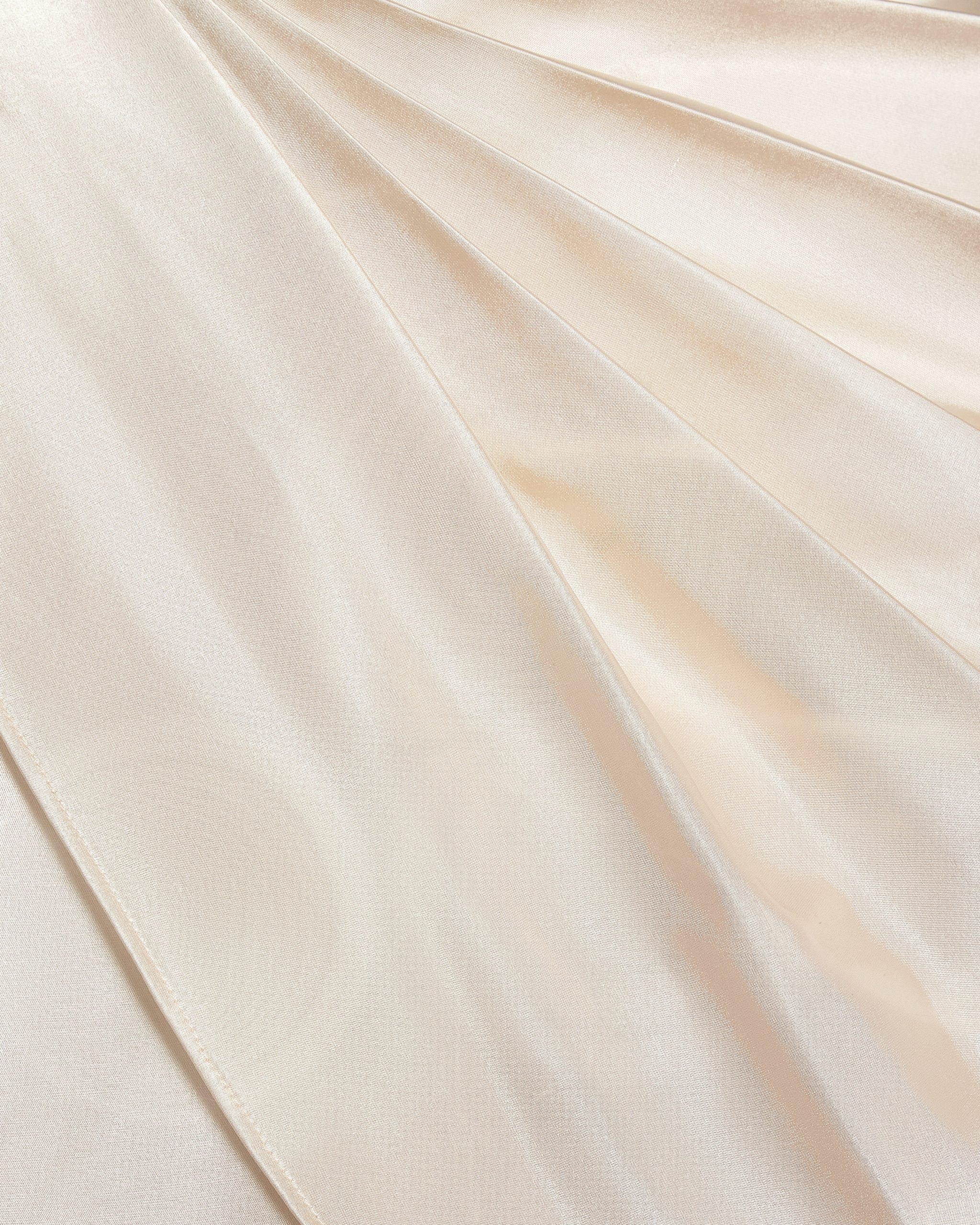 Asymmetric Drape High-Neck Cape Top - Cream - Image 5