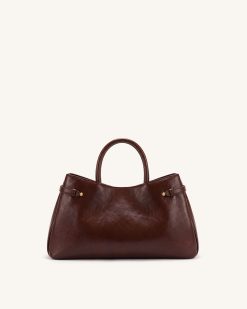 Alternative view of Maeve Dachshund Charm Satchel Tote Bag - Deep Burgundy