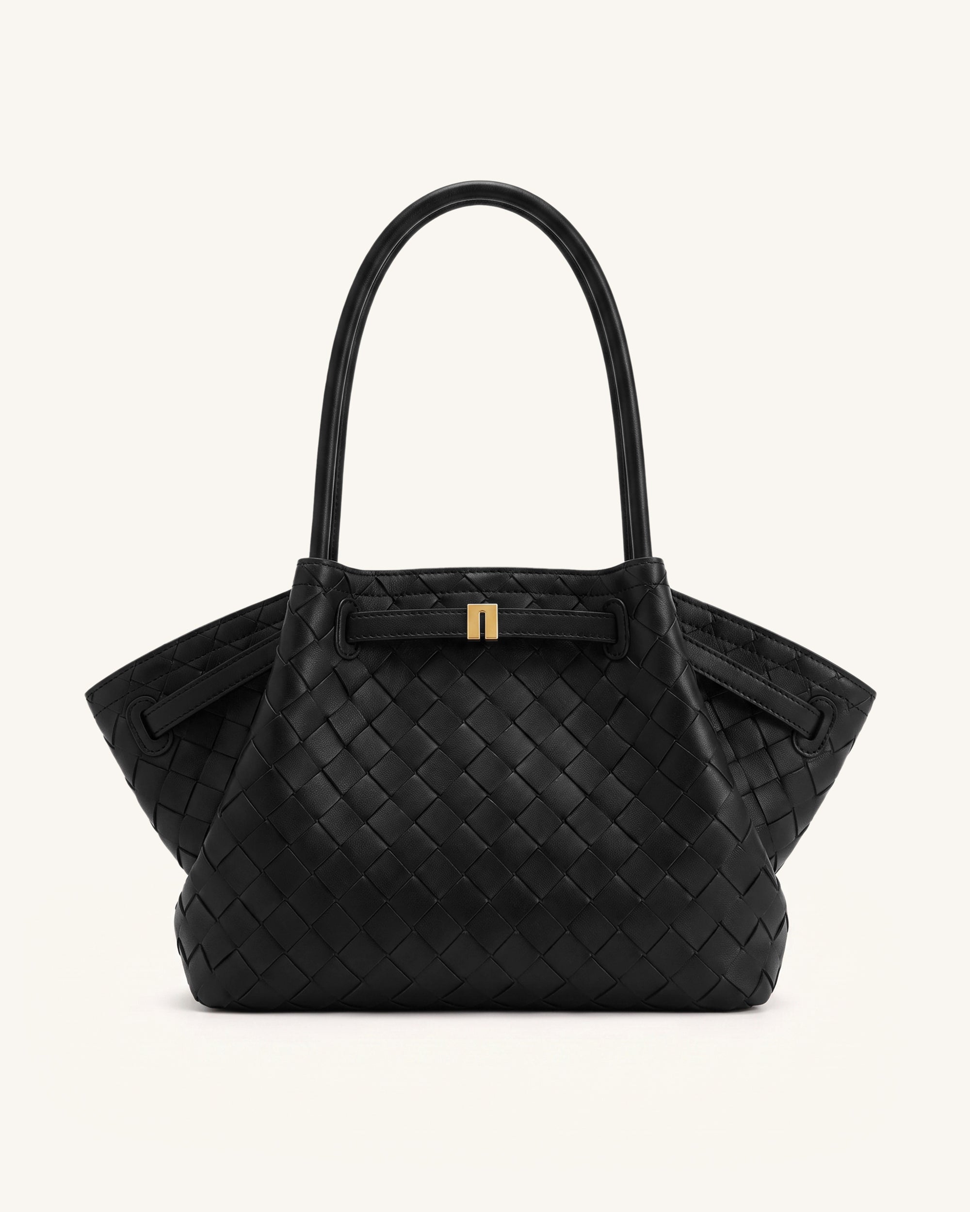 Hana Large Woven Tote Bag - Black