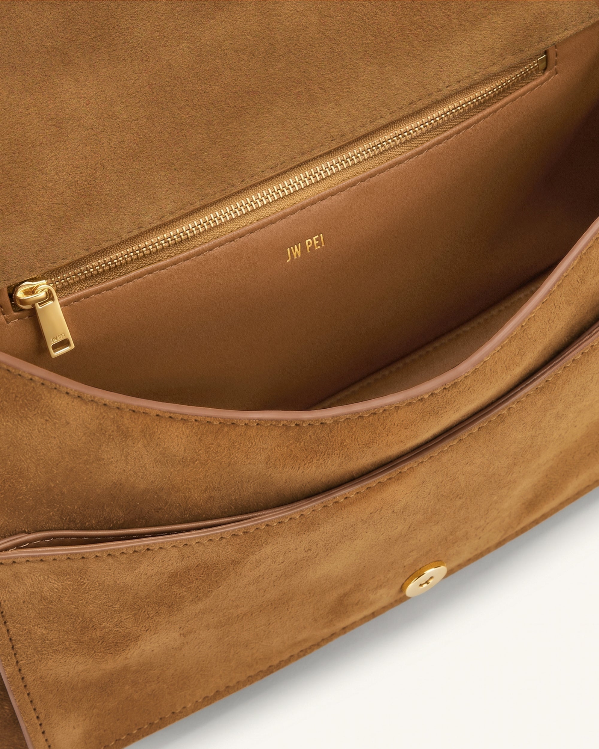 Avery Fringe Faux Suede Shoulder Bag - Brown - Image 4