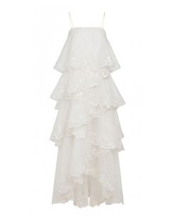 Alternative view of Orchid Embroidered Layered Maxi Dress - White