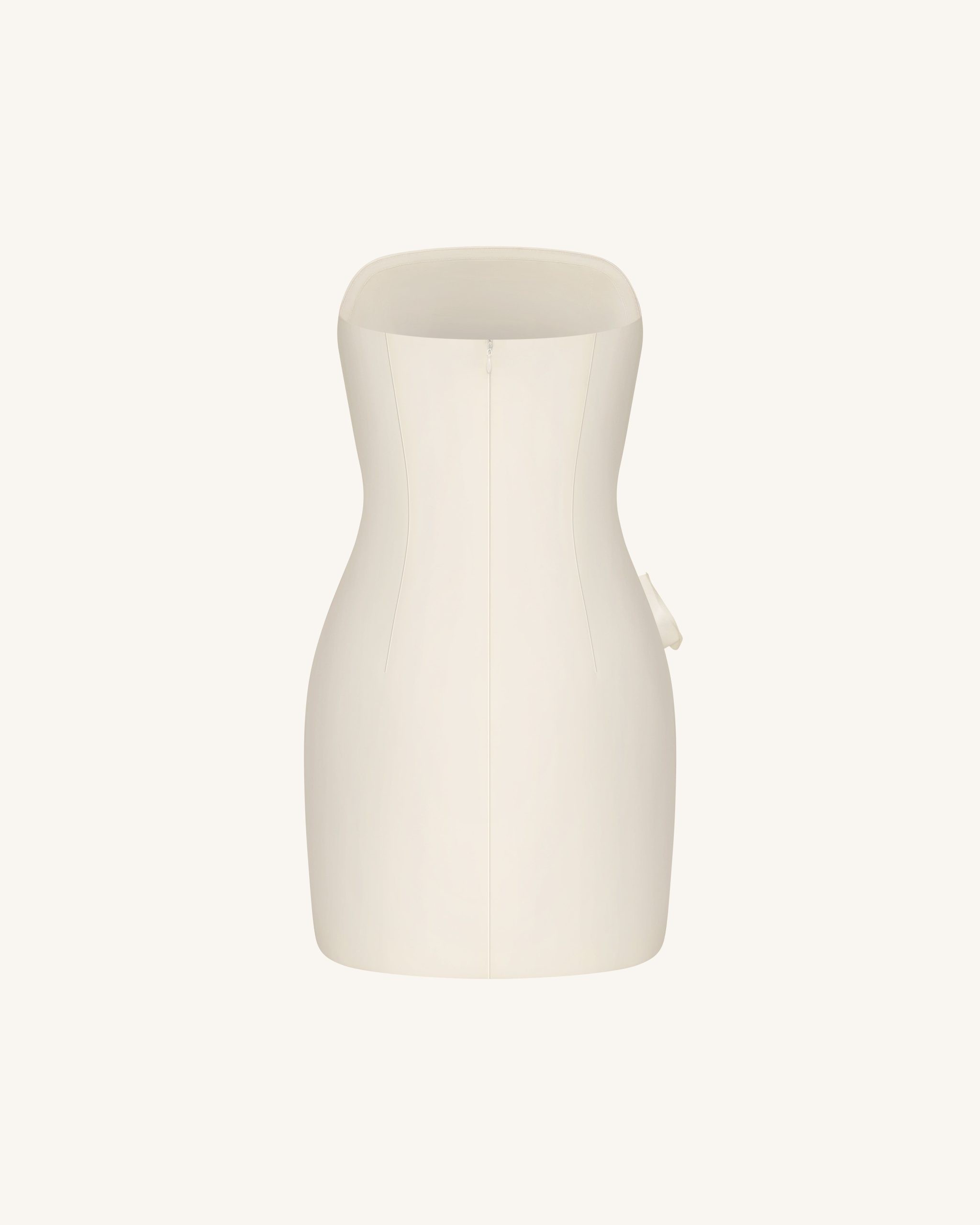 Strapless Floral Appliqué Dress - White - Image 4