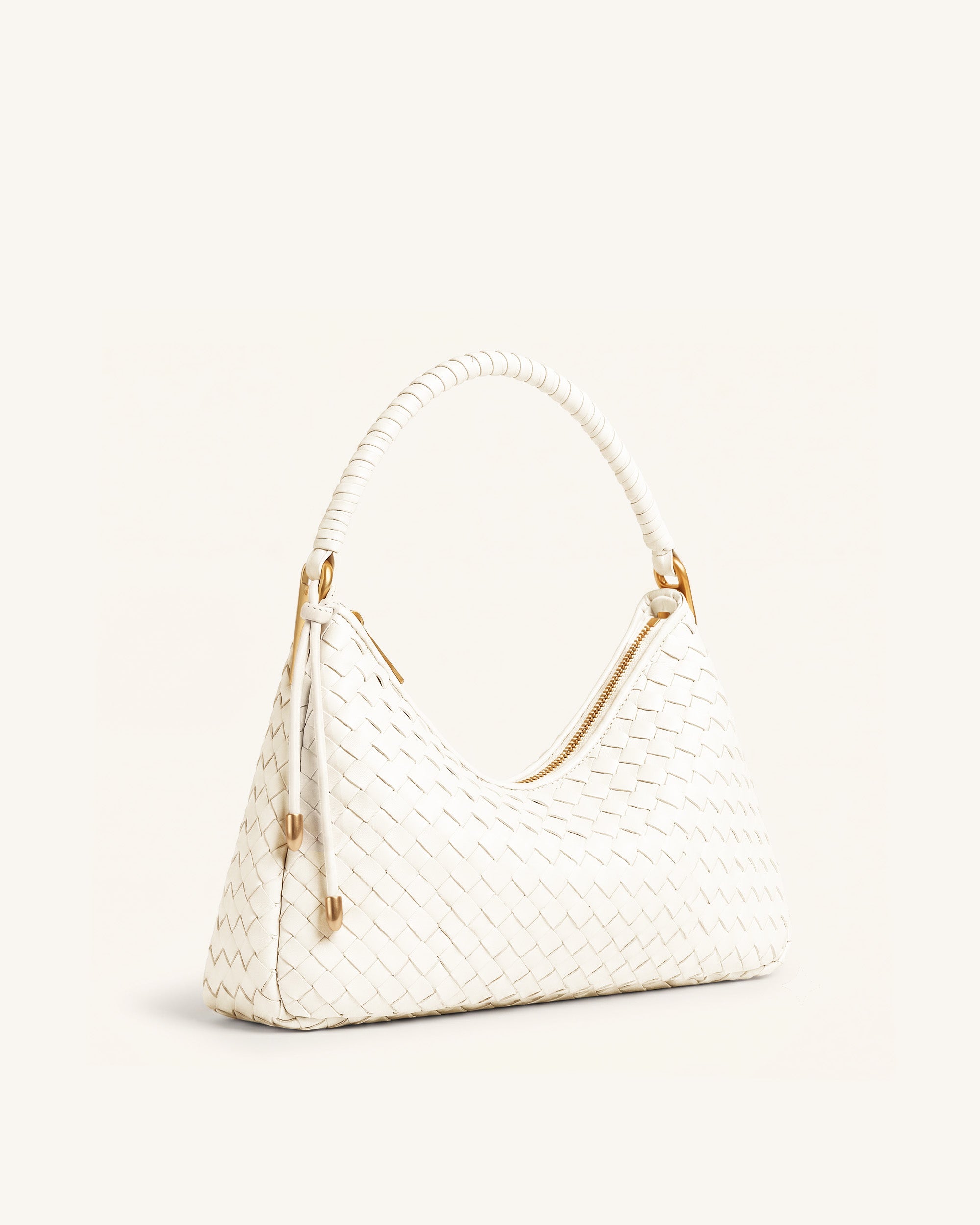 Lorena Woven Shoulder Bag - Ivory - Image 2