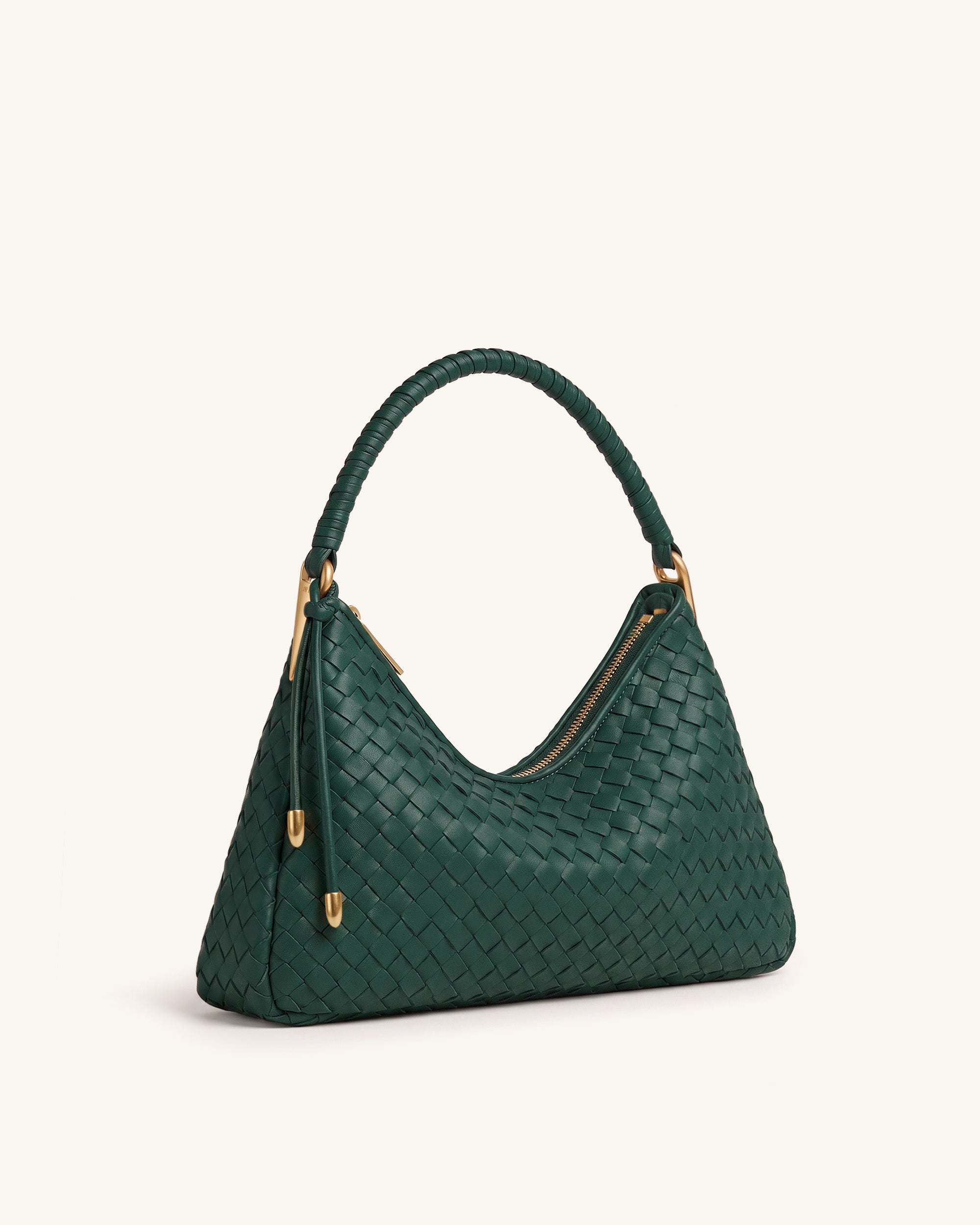 Lorena Woven Shoulder Bag - Emerald Green - Image 2