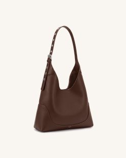 Alternative view of Willow Soft Hobo Shoulder Bag - Dark Brown