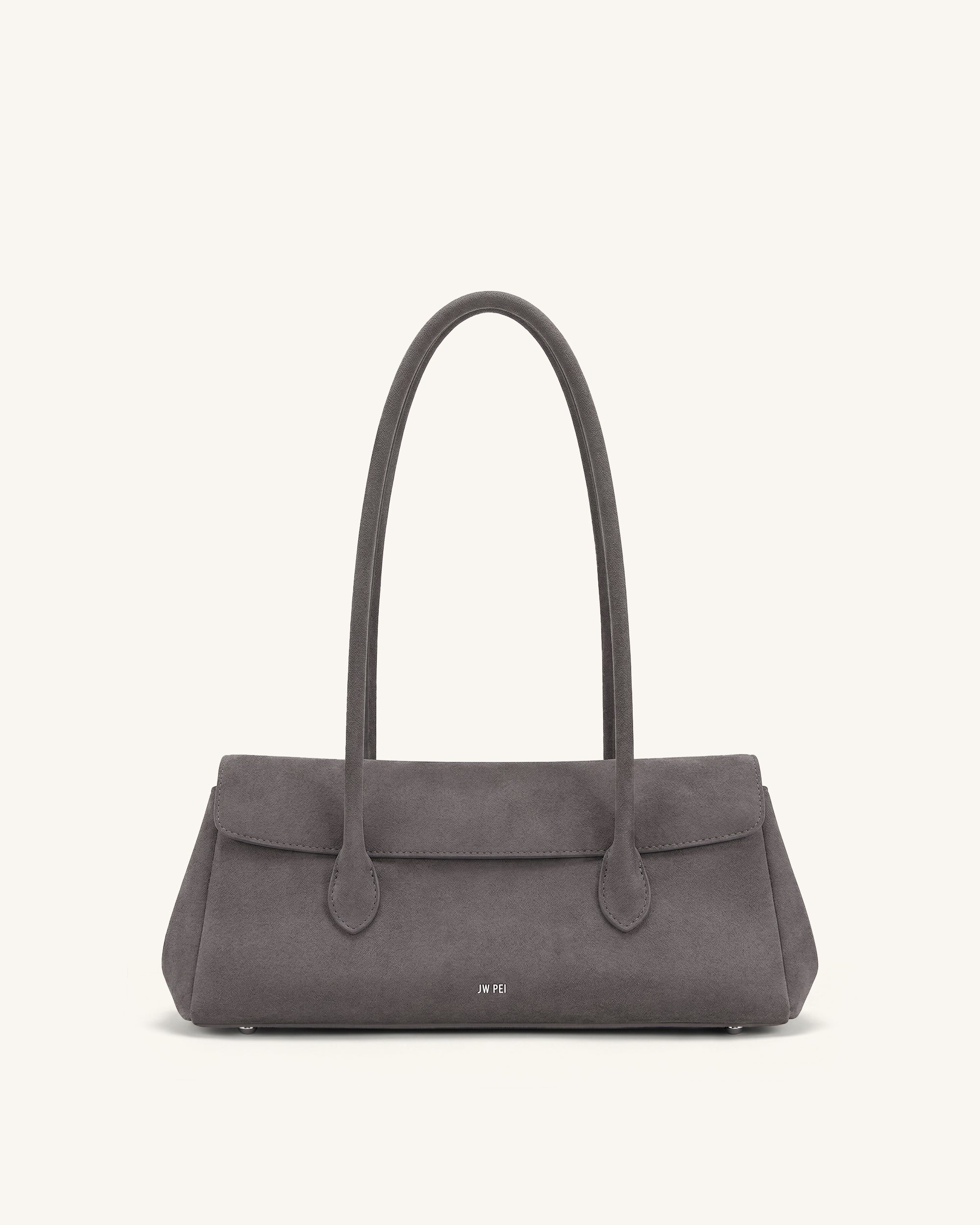 Solenne Faux Suede East-West Shoulder Bag - Taupe