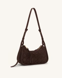 Alternative view of Zirelle Woven Faux Suede Hobo Bag - Brown