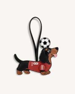World Cup Dachshund Soccer Jersey Bag Charm - Red
