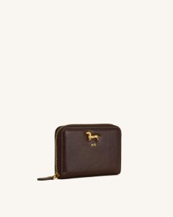 Alternative view of Maeve Dachshund Metal Emblem Zip Wallet - Chocolate