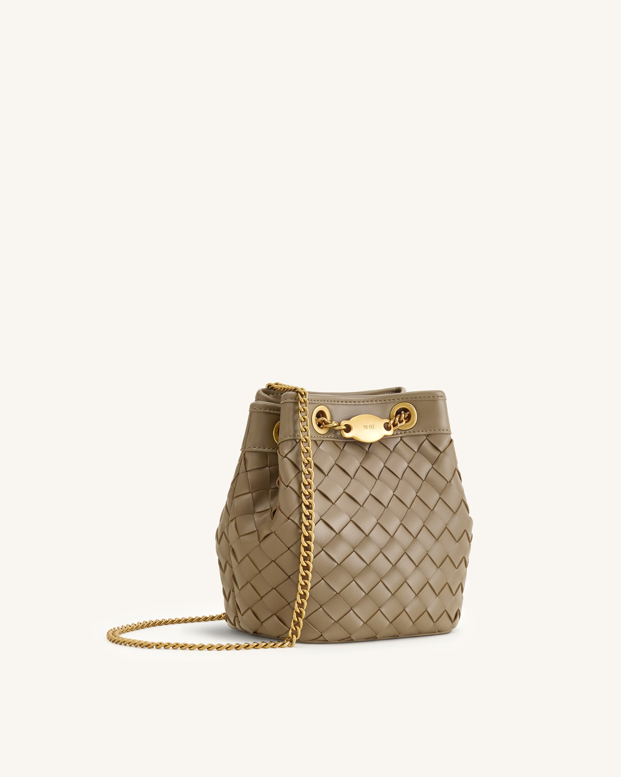 Yara Hand-Woven Bucket Bag - Taupe - Image 2