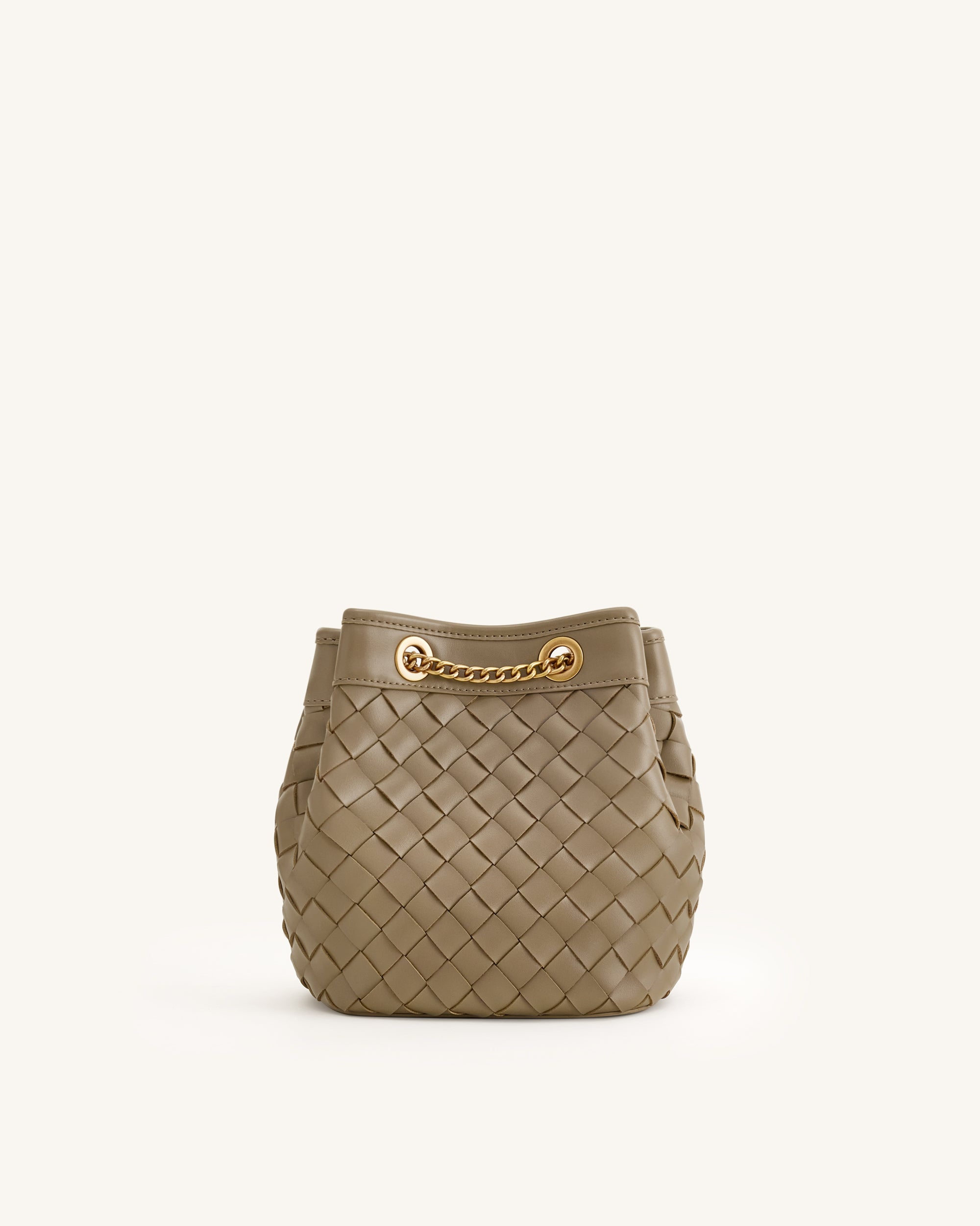 Yara Hand-Woven Bucket Bag - Taupe - Image 3