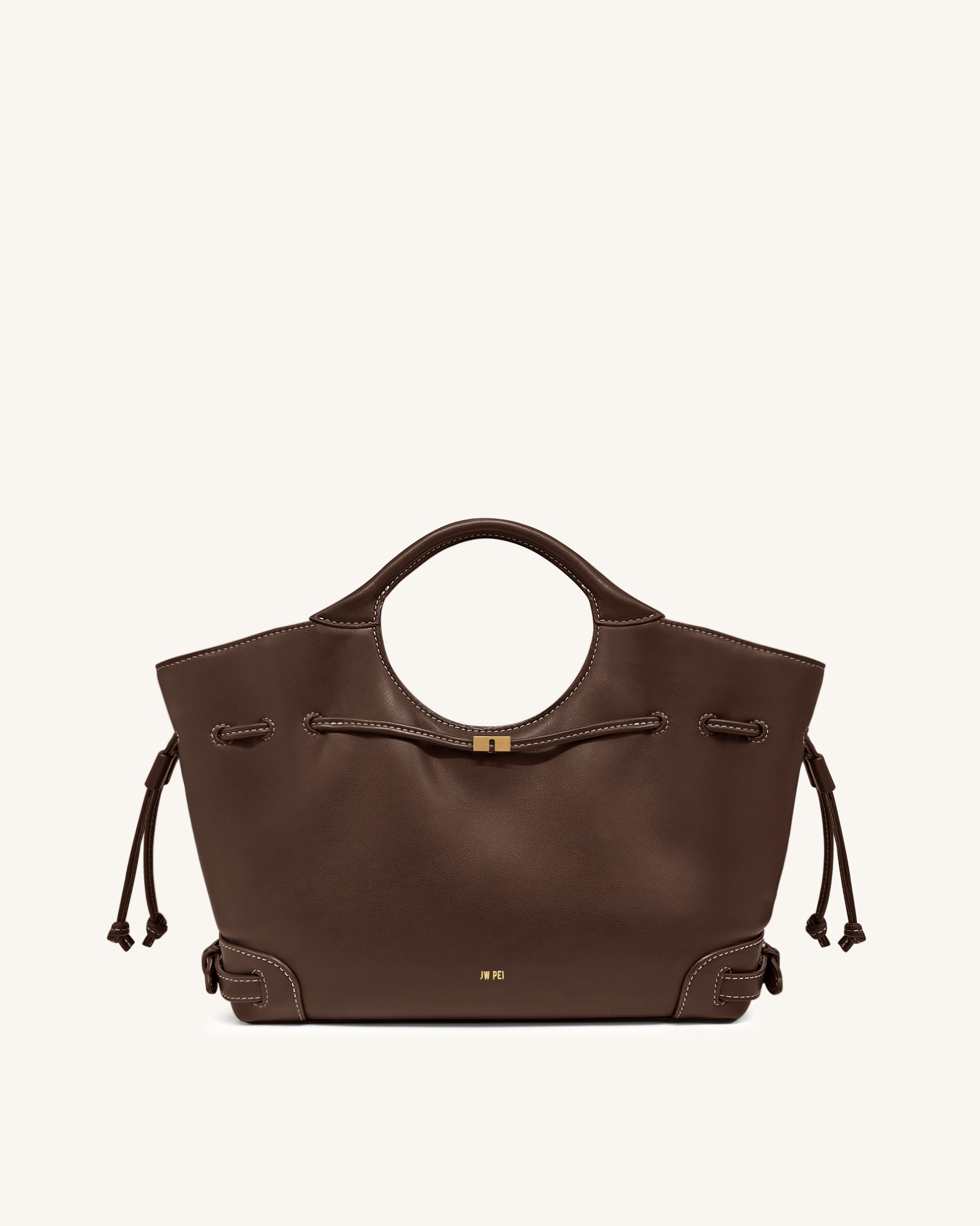 Virelle Drawstring Tote Bag - Brown
