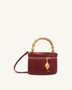 Alternative view of Natalie Metal Geometric Pendant Handle Bag - Burgundy