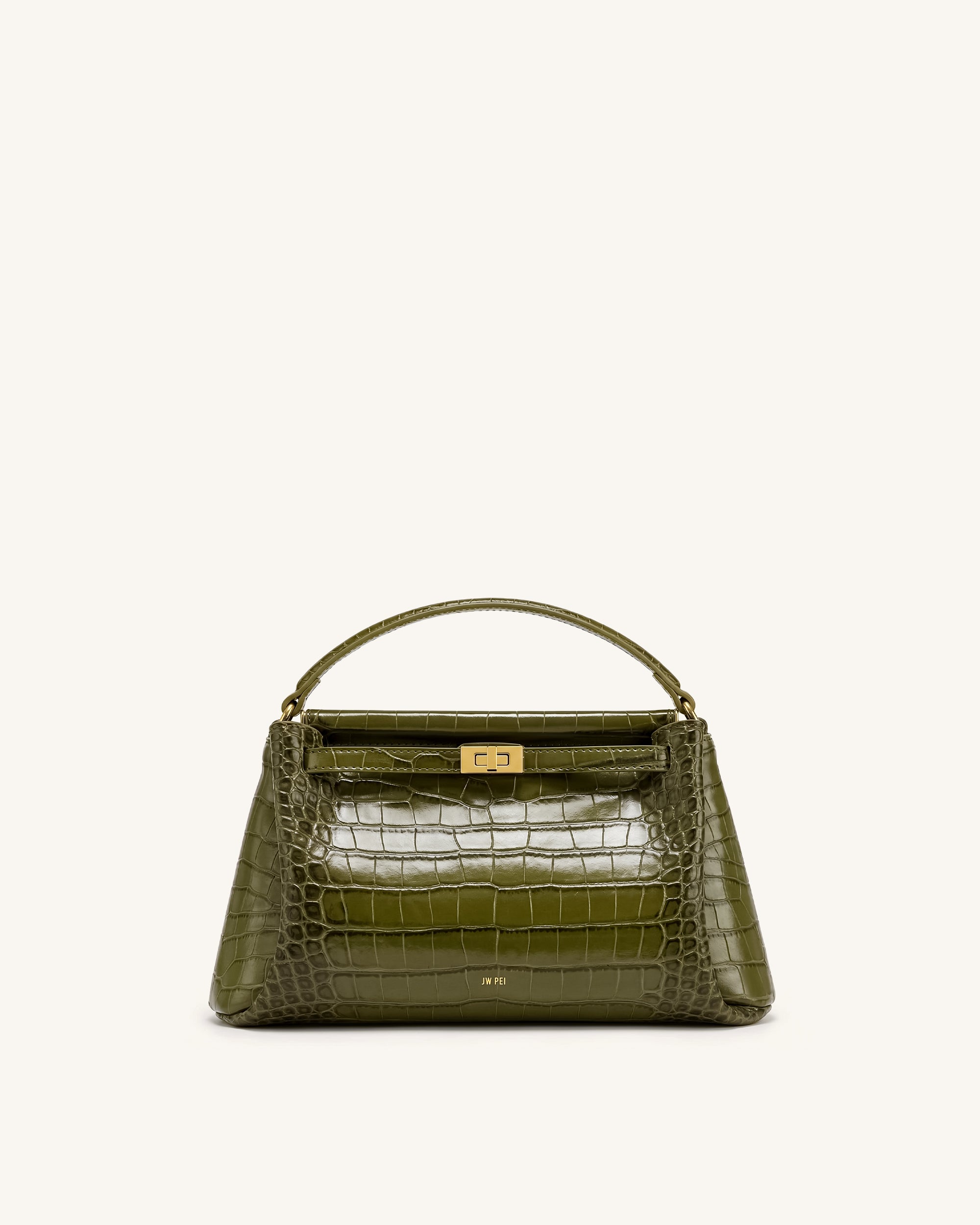 Carmen Top Handle Bag - Green Croc